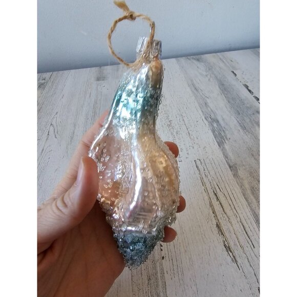 Beaded glass shell beach ornament‎ glitter nautical Xmas tree life size sparkle - Picture 6 of 8